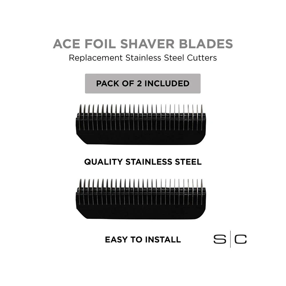 StyleCraft Professional Replacement Ace Foil Shaver Stainless Steel Cutter Blades Compatible with StyleCraft Ace Men's Shaver Set, 2 Piece 3