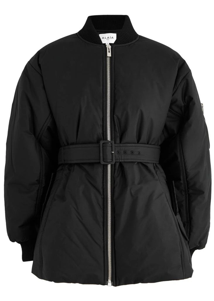 Alaïa Belted cotton-blend bomber jacket 1