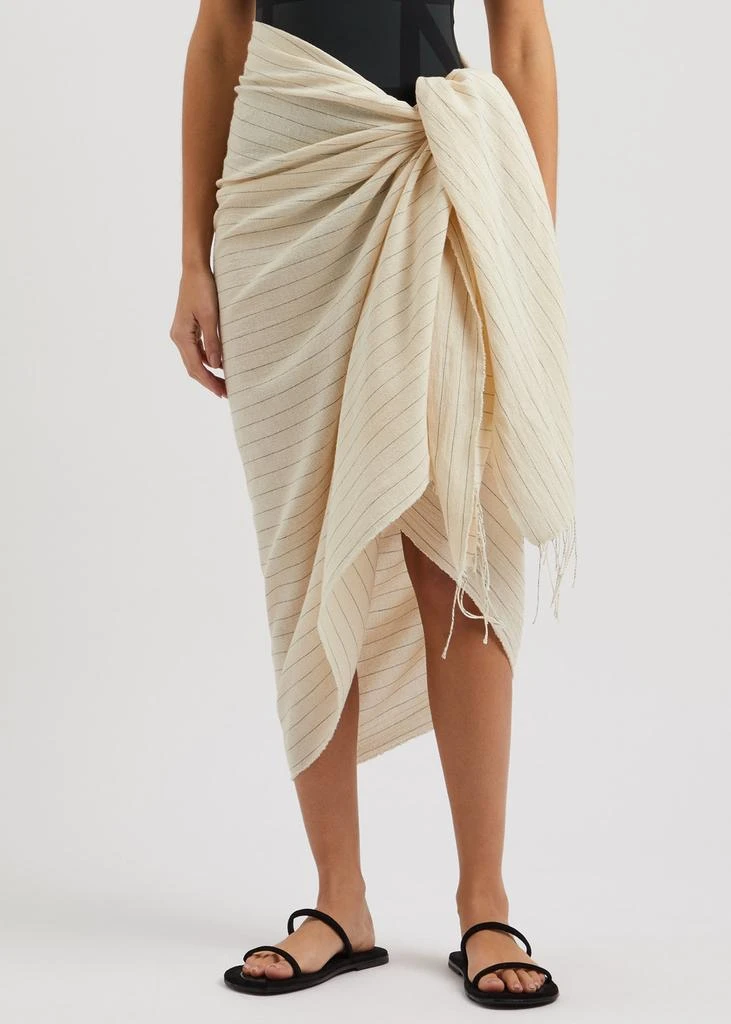 Totême Pinstriped cotton sarong  2