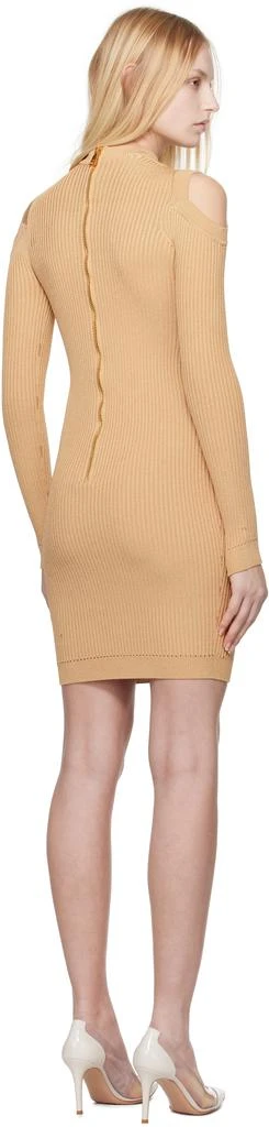 Balmain Beige Shoulder Cut Knit Minidress 3