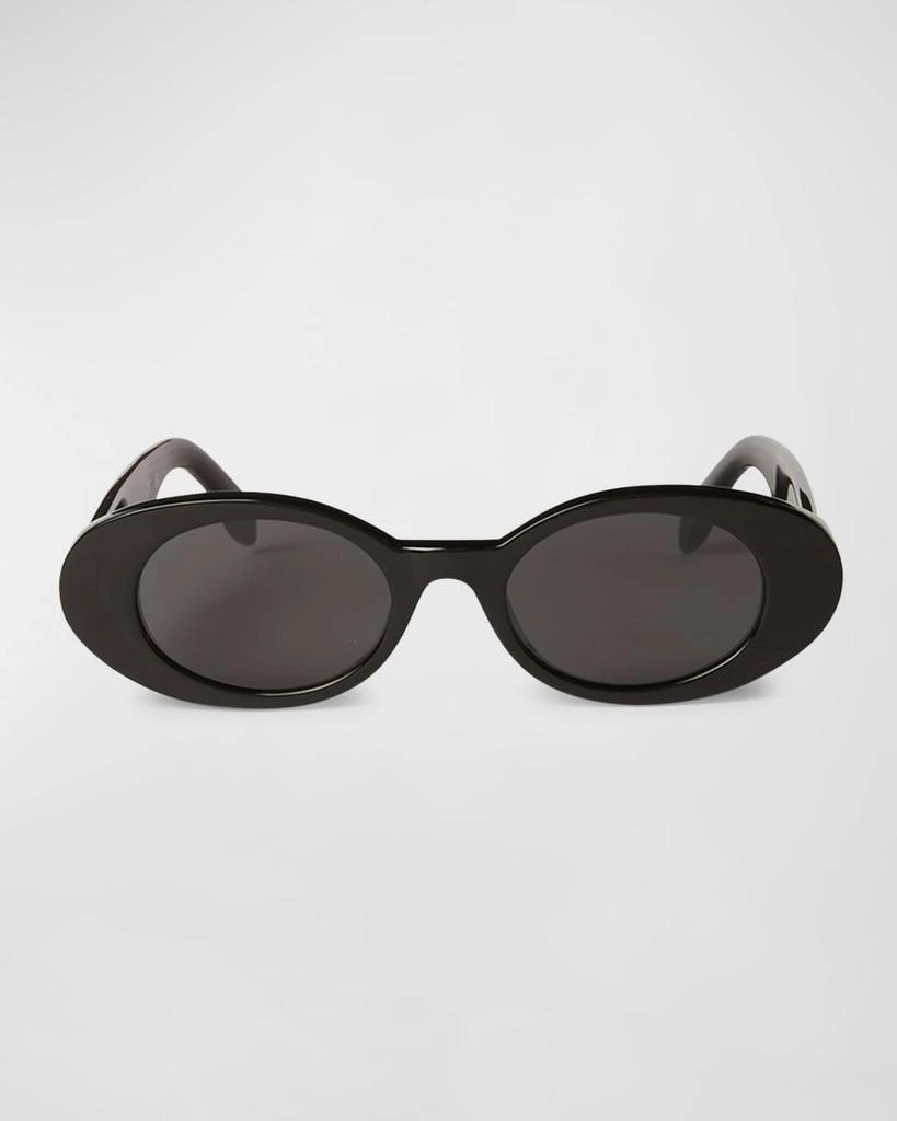 Palm Angels Gilroy Black Acetate Oval Sunglasses 2