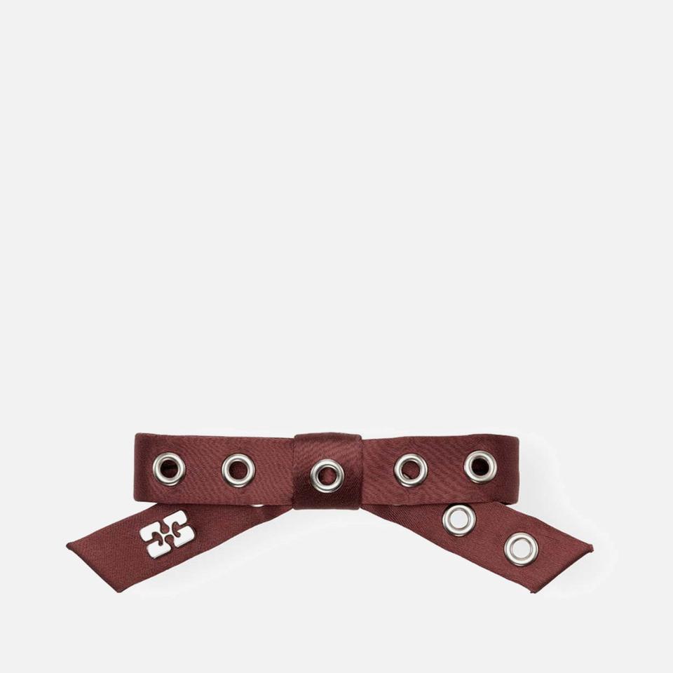 Ganni Ganni Eyelet Bow Woven Barrette