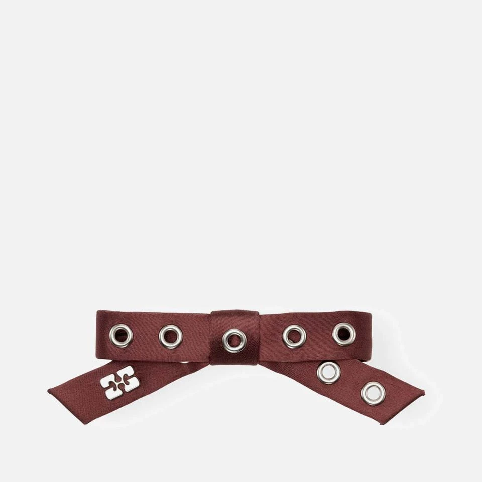Ganni Ganni Eyelet Bow Woven Barrette 1
