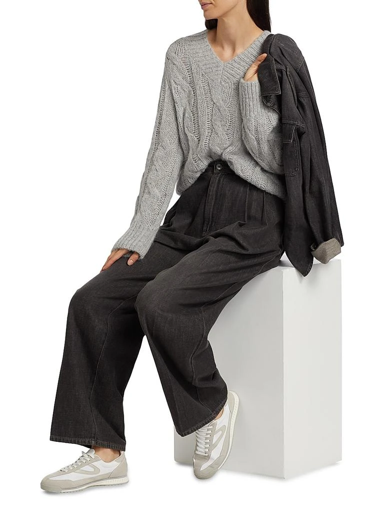 Michael Kors Alpaca-Blend Cable-Knit V-Neck Sweater 2