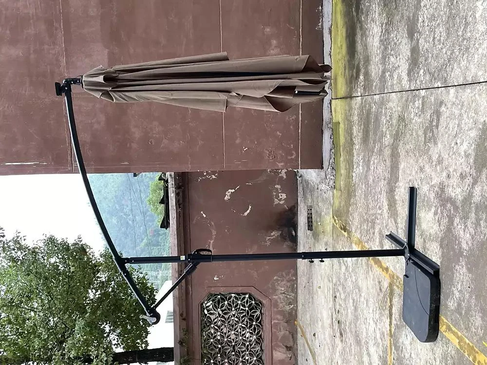 Streamdale Furniture Solar Powered LED Patio Umbrella, 8 Ribs, Crank and Cross Base 8