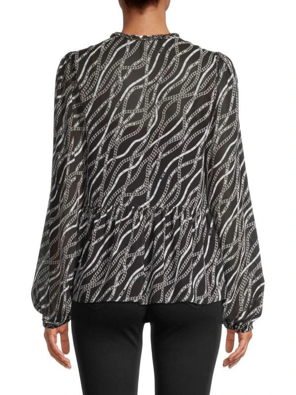 Michael Kors Chain Print Keyhole Top 2