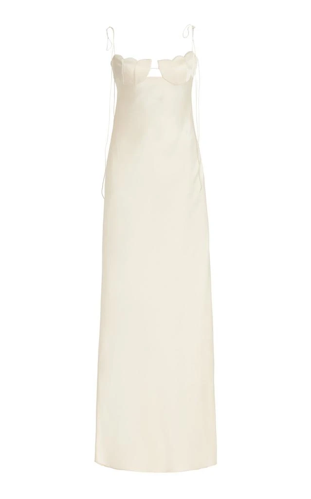 Anna October Anna October - Tulip Satin Maxi Dress - Ivory - L - Moda Operandi 1