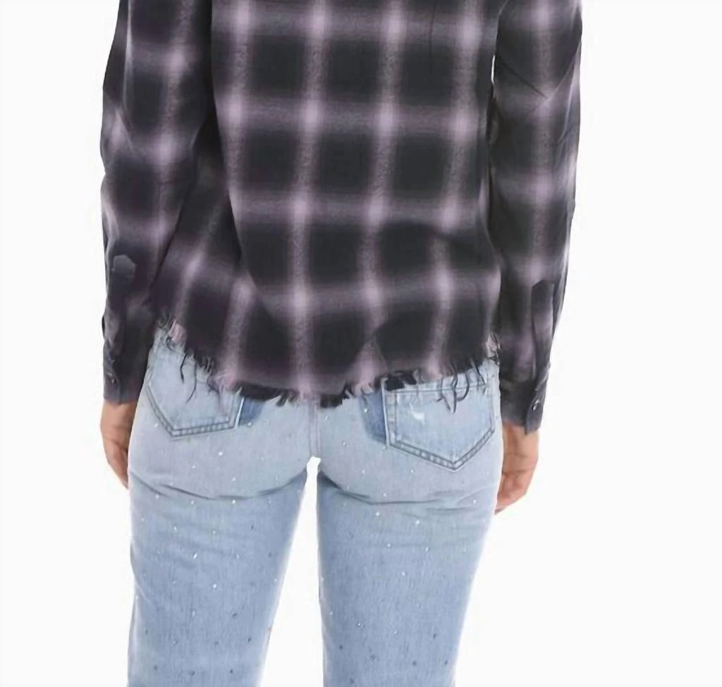 AMIRI Shadow Plaid Button-Down Shirt In Lavendar 2