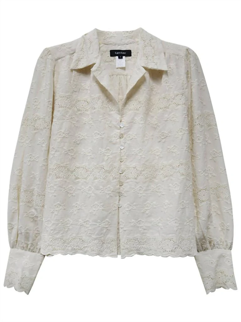 Karen Kane Karen Kane - Long Sleeve Embroidered Blouse 6