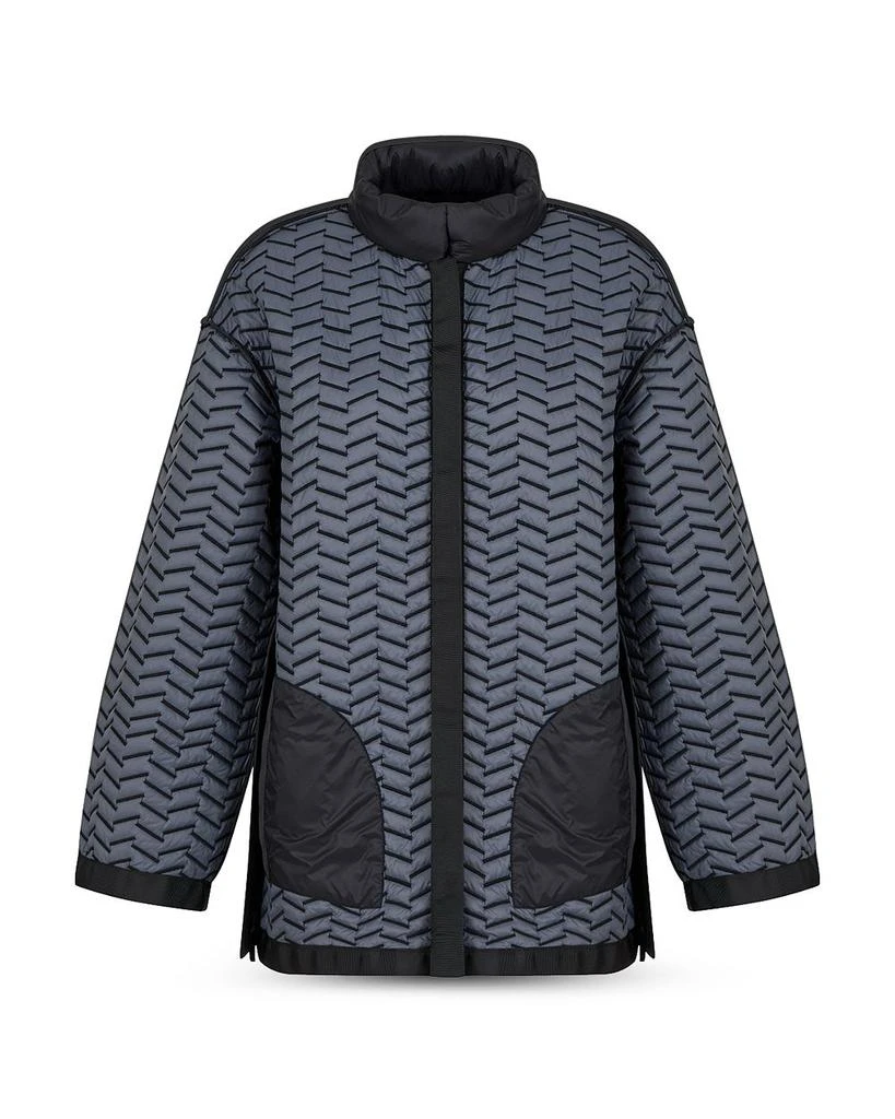 Emporio Armani Reversible Lightweight Quilted Nylon Puffer Jacket with Bell Sleeves 6
