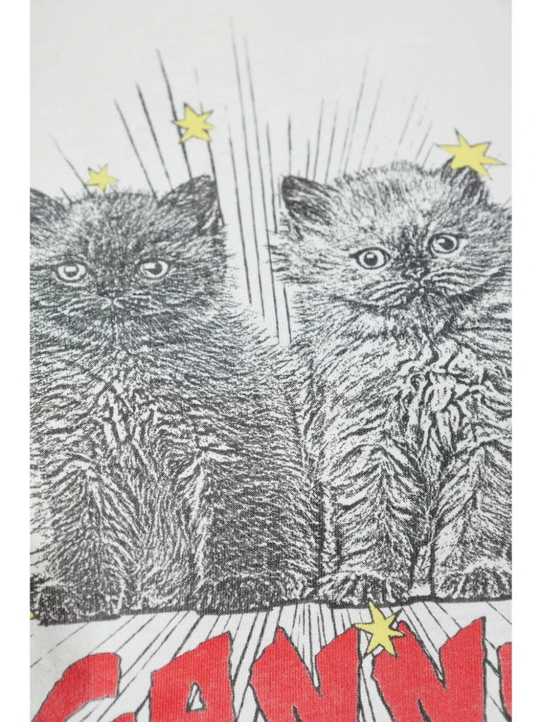 Ganni KITTENS PRINT COTTON T-SHIRT 4