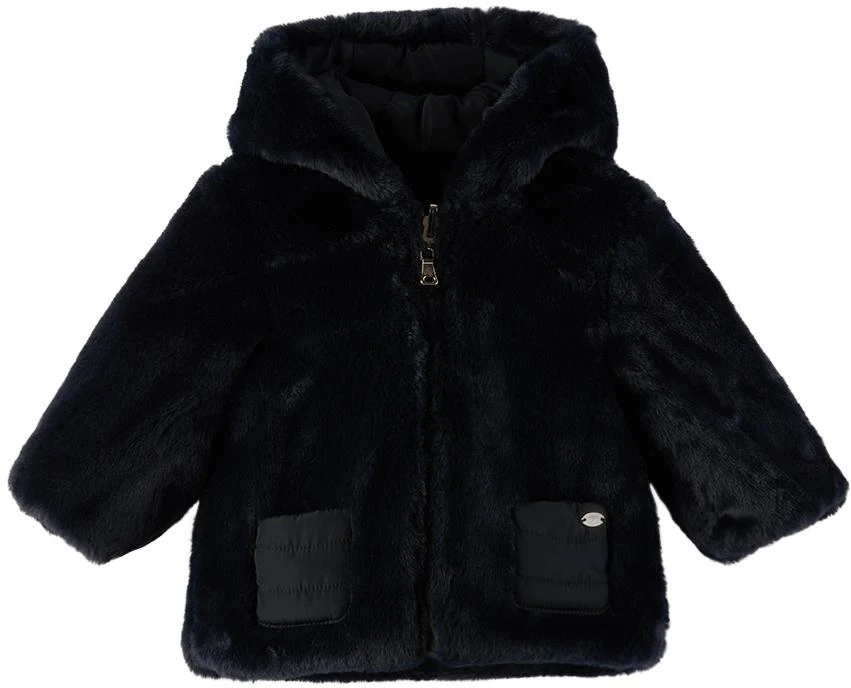 Tartine et Chocolat Baby Navy Reversible Faux-Fur Jacket 3