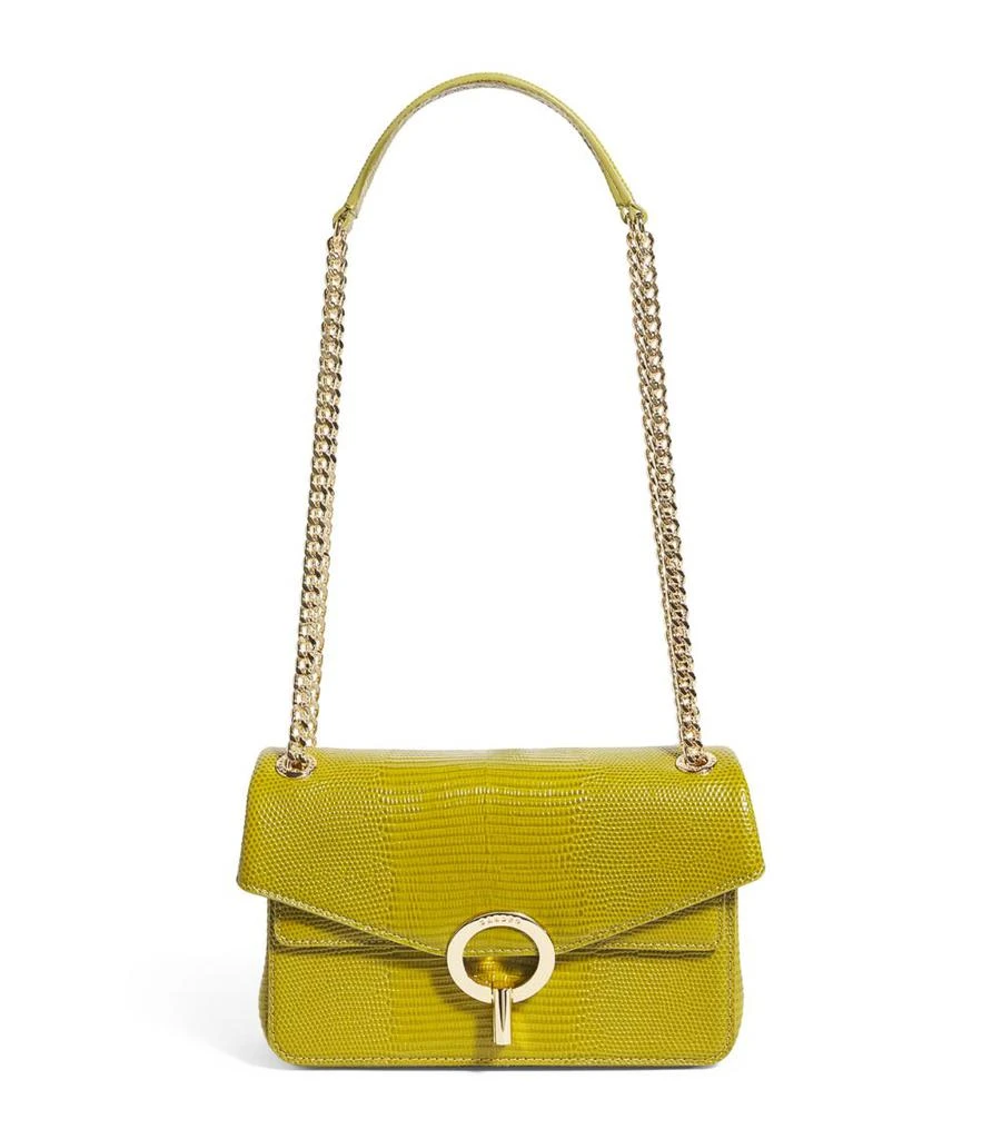 SANDRO Croc-Embossed Leather Yza Shoulder Bag 1