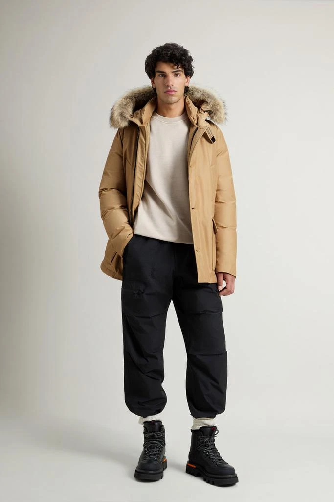 Woolrich Arctic Anorak in Ramar Cloth with Detachable Fur - Men - Beige 2