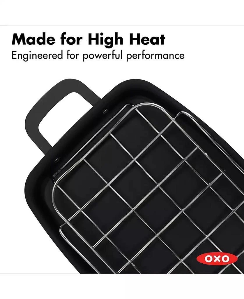 OXO Obsidian Carbon Steel Roaster Pan & Rack 6