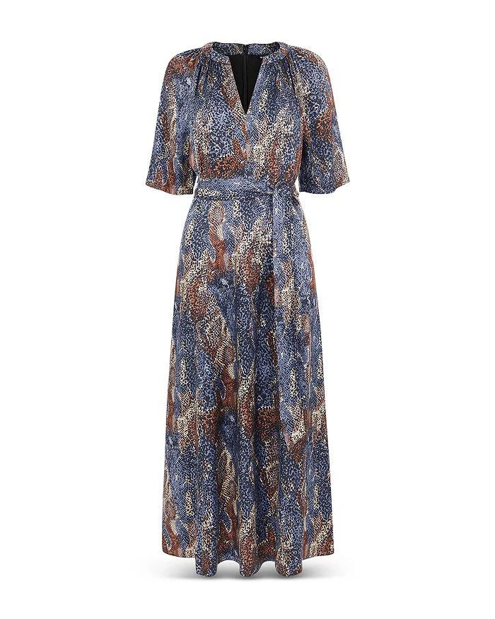 Whistles Petites Marlow Dashed Snake Print Midi Dress 4
