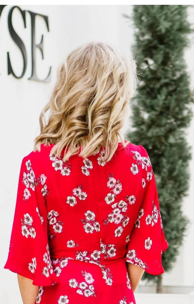 cupcakes and cashmere Tipton Wrap Blouse In Red Floral 3