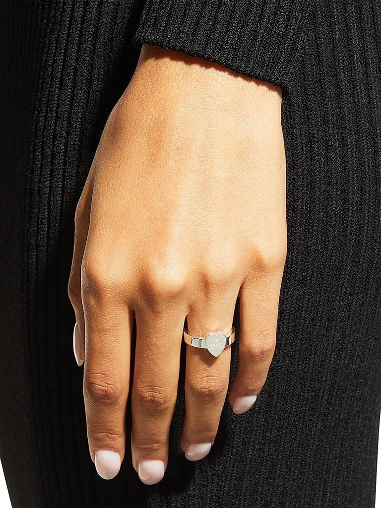 Gucci Engraved Heart Sterling Silver Ring 2