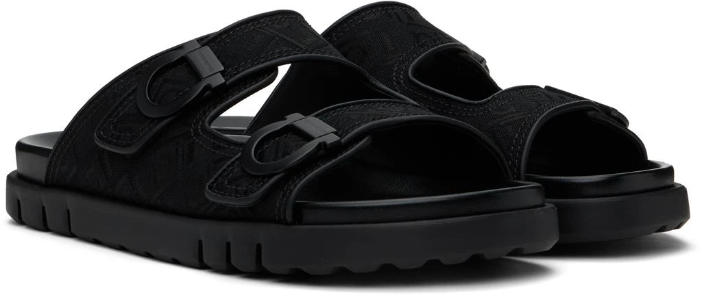 Salvatore Ferragamo Black Double-Strap Sandals 4
