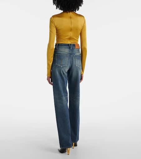 Versace Distressed high-rise wide-leg jeans 3