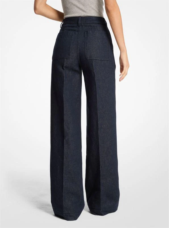 Michael Kors Linen Denim Wide-Leg Jeans 2