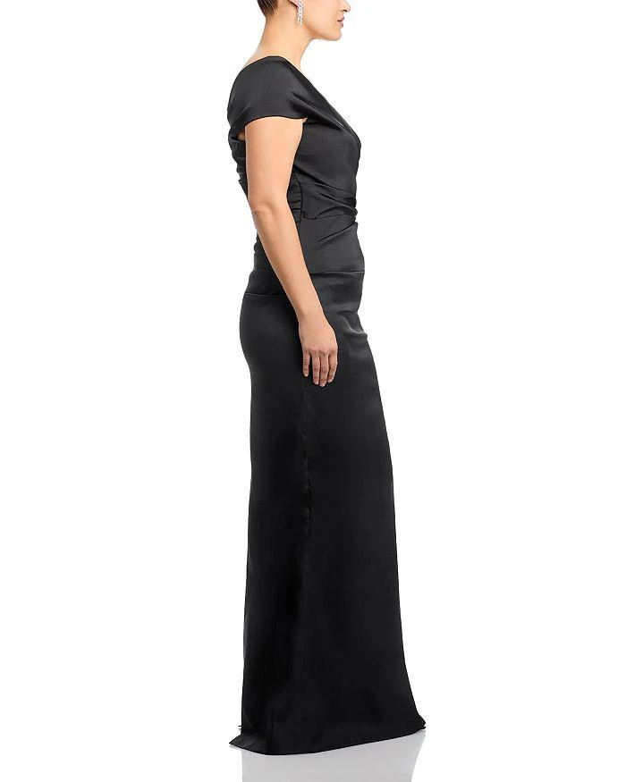 Teri Jon Satin Stretch Off The Shoulder Gown 5