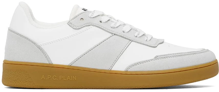 A.P.C. White & Gray Plain Sneakers 1