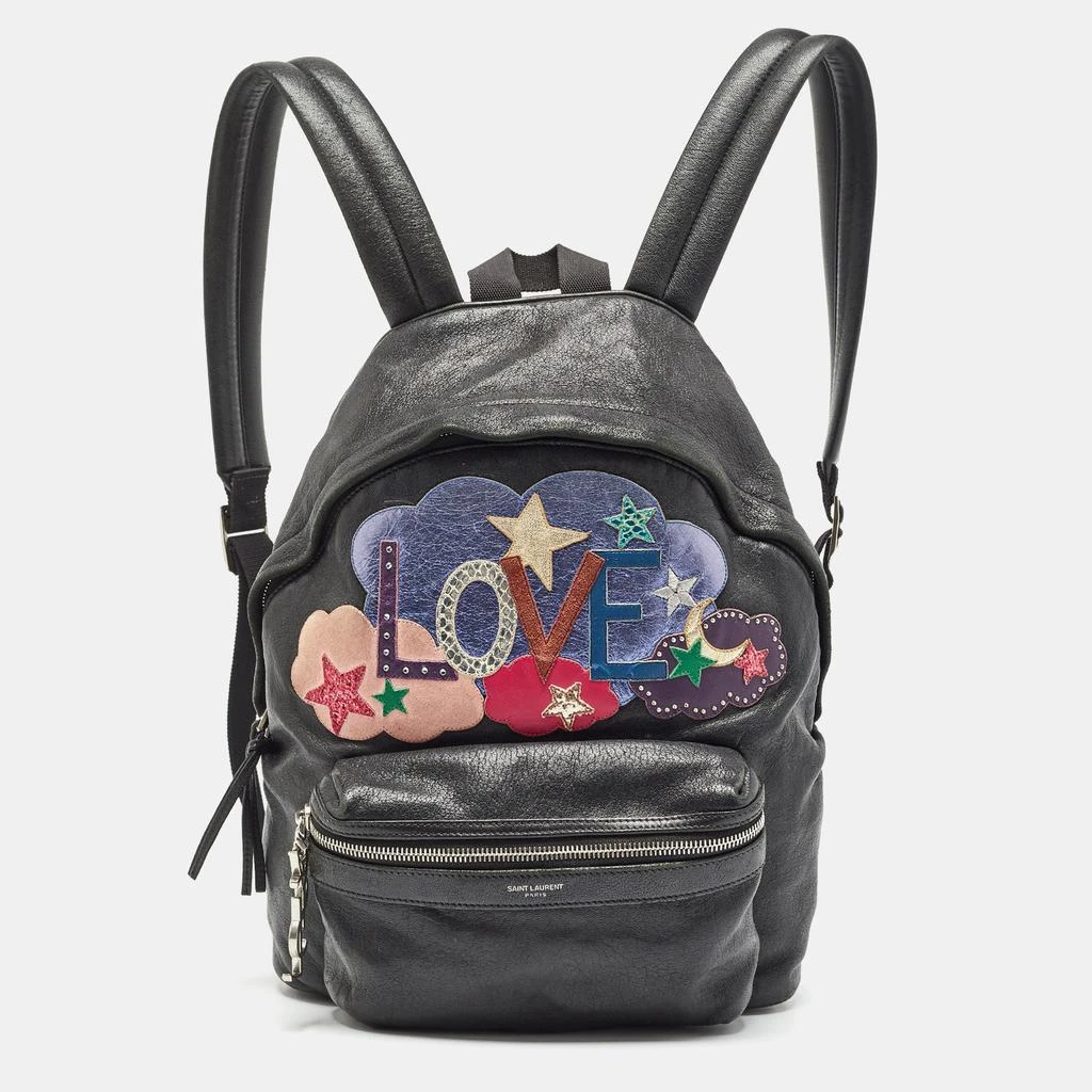 Yves Saint Laurent Leather And Canvas Mini Love Appliqué City Backpack 1
