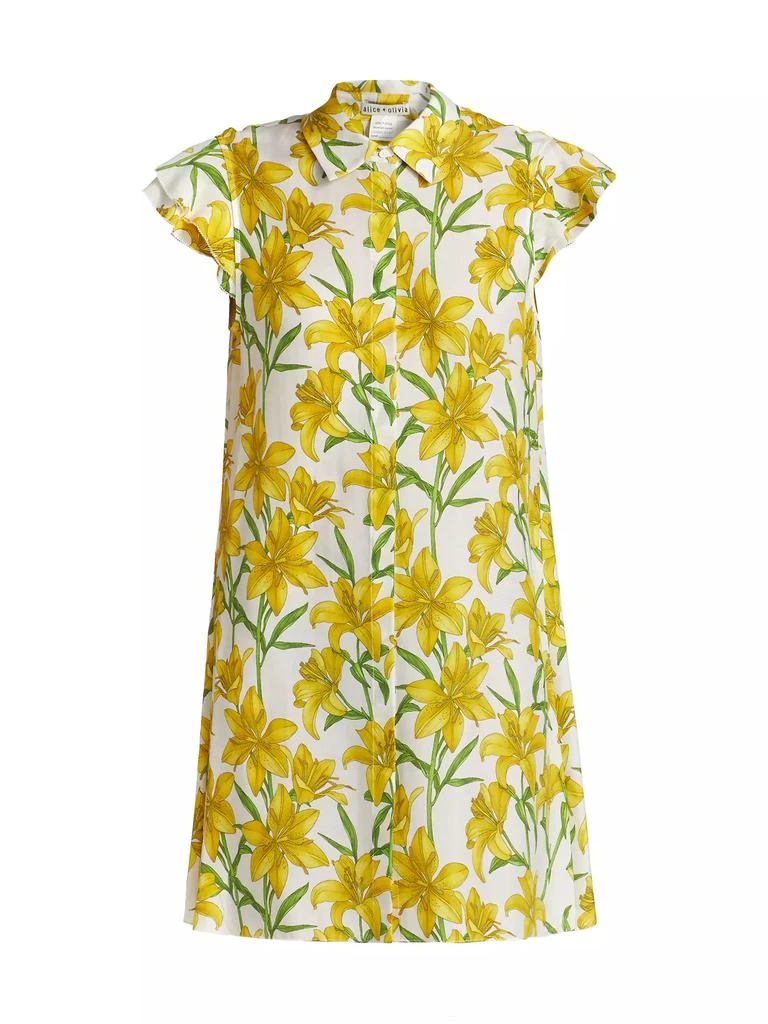 Alice + Olivia Jem Floral Cap-Sleeve Shirtdress 1