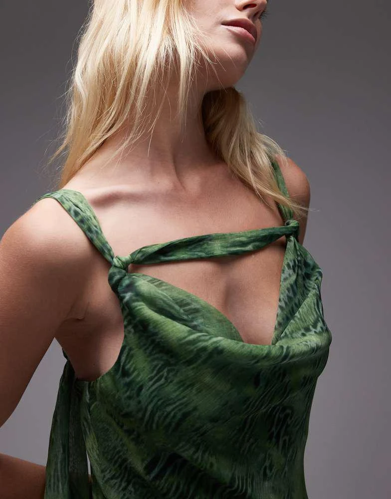 topshop green cut out dress Vasiliki Maxi Dress White / Green Floral main image 1