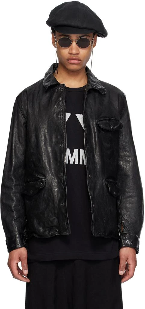 YOHJI YAMAMOTO Black Waxed Leather Jacket 1