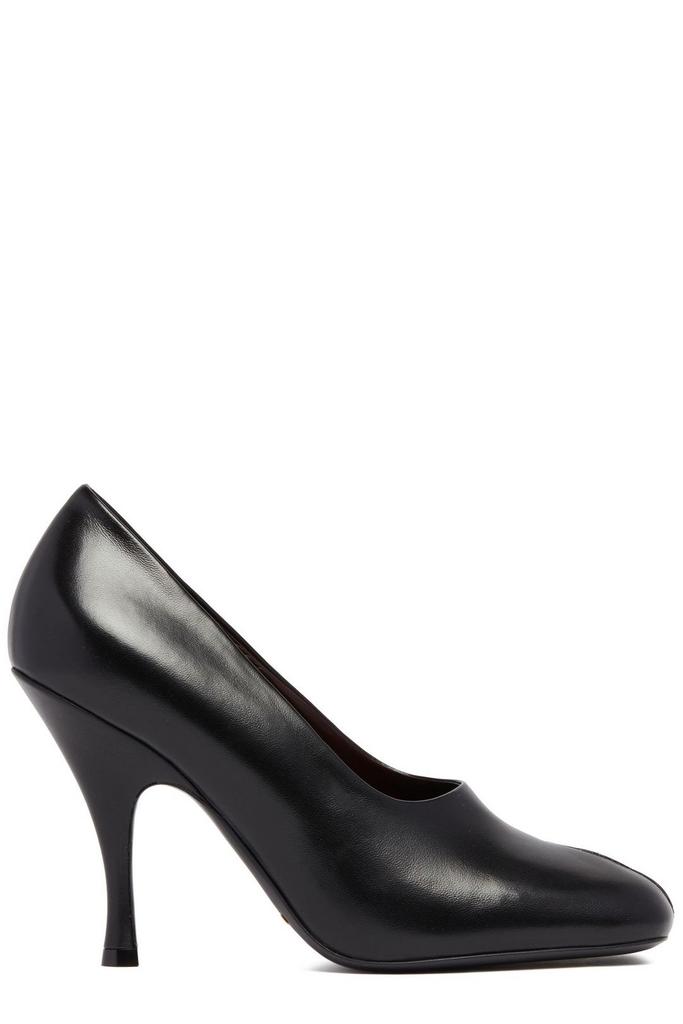 Khaite Mia 45MM Python-Embossed Leather T-Strap Pumps - High