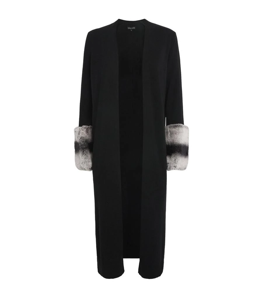 Izaak Azanei Merino Wool-Cashmere Fur Cuff Cardigan 1