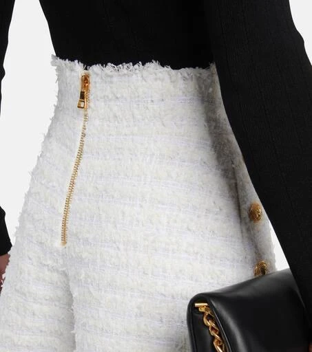Balmain High-rise tweed shorts 5