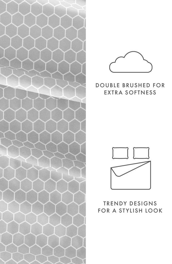 HOMESPUN HOME SPUN Premium Ultra Soft Honeycomb Pattern 4-Piece Bed Sheet Set 7