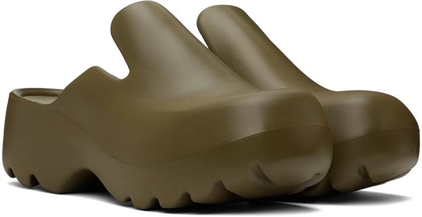 Bottega Veneta Khaki Flash Clogs 4