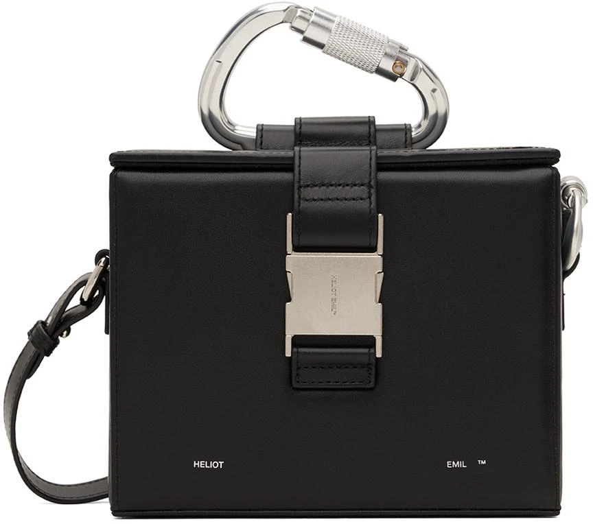 Heliot Emil Black Leather Carabiner Box Bag 1