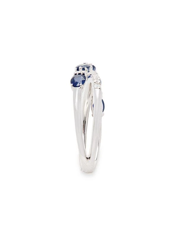 Effy 14K White Gold, Sapphire & Diamond Ring 4