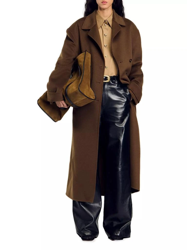 Sandro Flared Leather Trousers 7