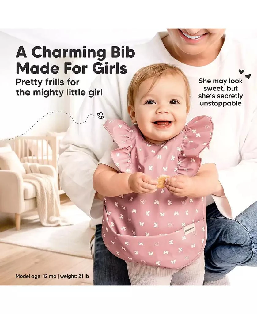 KeaBabies 2-Pack Fae Waterproof Bibs for Baby Girl, Boy - Large Baby Bibs for Eating, Infant Feeding Essentials, Lightweight, Cute 2