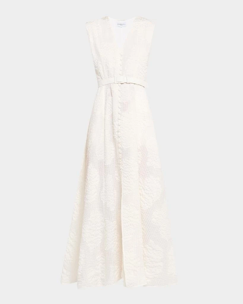 Evi Grintela Caroline Seersucker Fil Coupe Poplin Maxi Dress 1