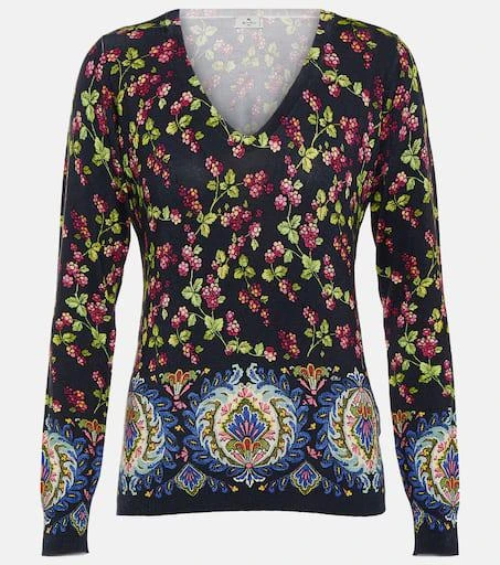 ETRO Printed silk-blend sweaters 1