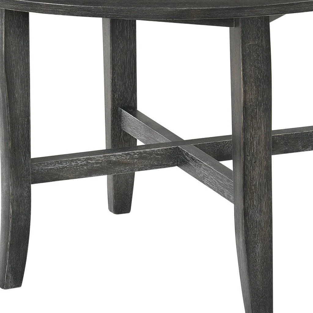 Hivvago 47" Gray Wood Cross Leg Base Round Top Dining Table 5