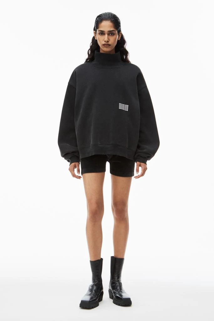 Alexander Wang UNISEX HIGH NECK SWEATSHIRT IN DENSE FLEECE 7