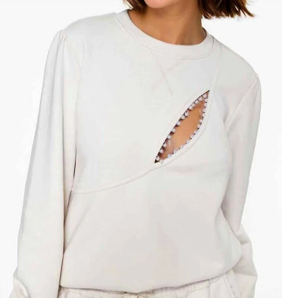 CAMI NYC Haru Pearl Sweatshirt In Ceramic 4