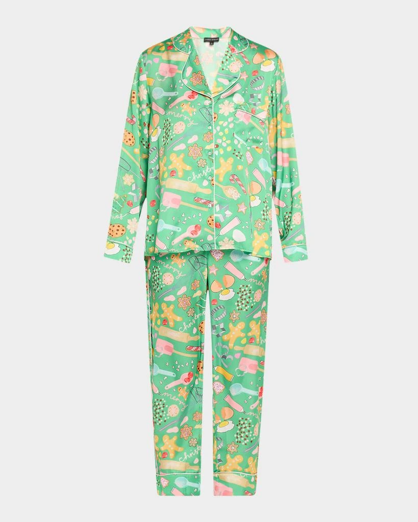 Karen Mabon Cookies For Santa Cropped Satin Pajama Set 1