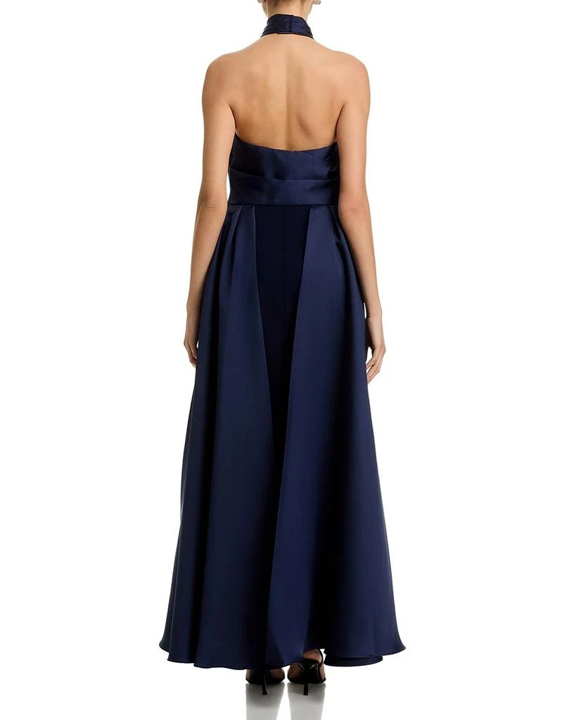 AQUA Halter Mikado Gown - Exclusive 4