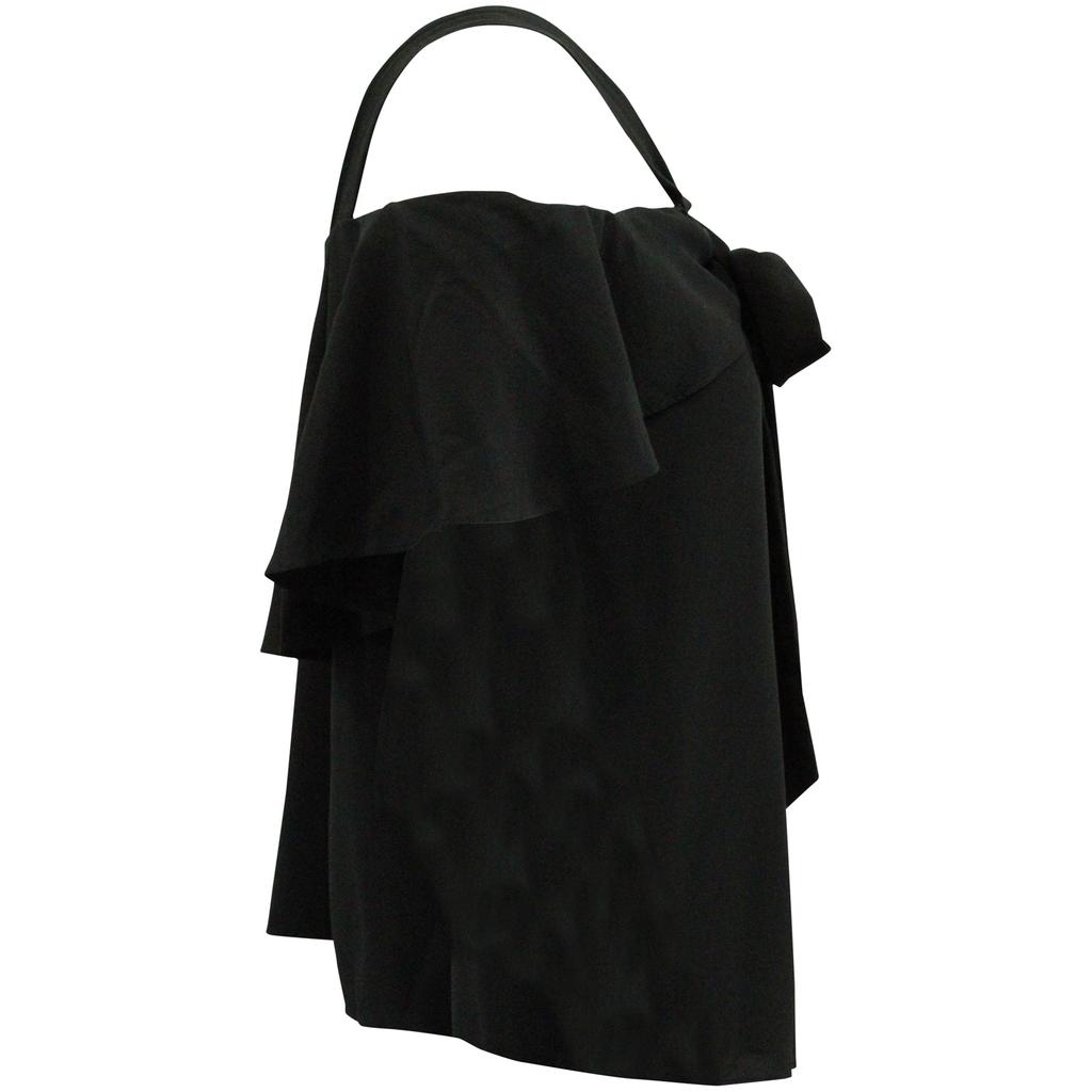 Temperley London Cold Shoulder Top in Black Silk