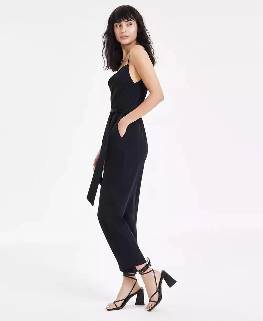 Bar III Women's Belted Cowl Neck Jumpsuit, Created for Macy's 2