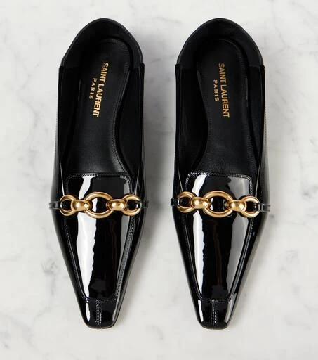 Yves Saint Laurent Le Maillon convertible patent leather mules 5